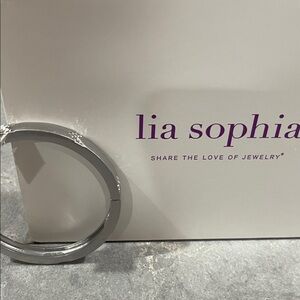 Lia Sophia Silver Tone Stretch Bracelet with Sparkling Accents